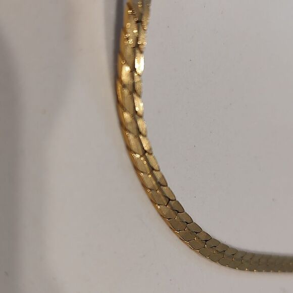 Parklane Herringbone Chain Fan Closure Front Clasp Necklace Vintage - Picture 3 of 7